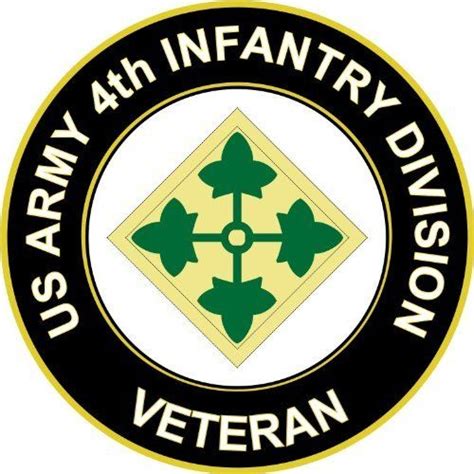 38 Us Army 4th Infantry Division Veteran Decal Sticker
