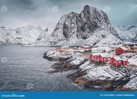 Hamnoy Fishing Village On Lofoten Islands Norway Stock Photo Image