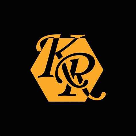 Kr Logo Monogram Emblem Style With Crown Shape Design Template 18984226