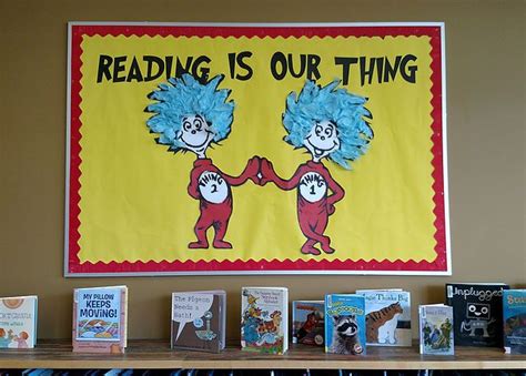 thing 1 and thing 2 bulletin board and seuss ified windows dr seuss classroom theme seuss