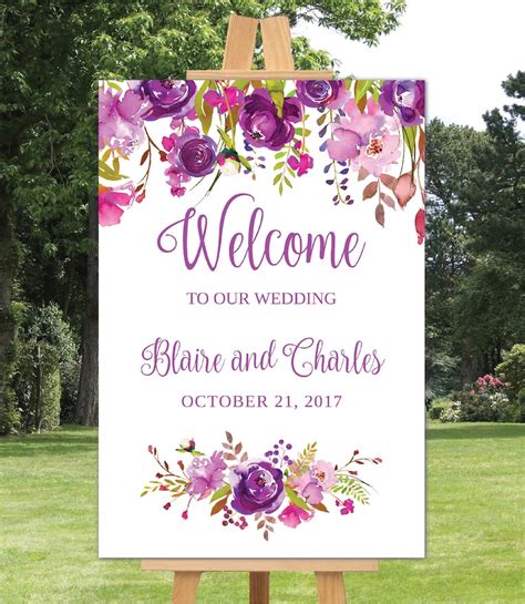 Wedding Welcome Sign Template Printable Editable Three Etsy