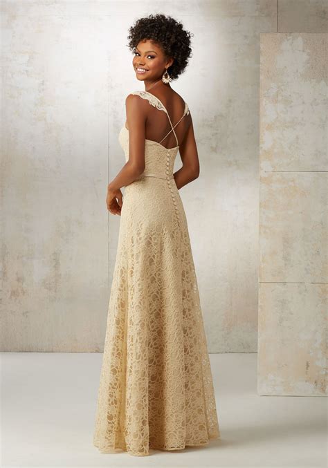 Lace A Line Bridesmaids Dress With Satin Waistband Morilee