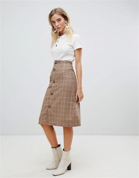 15 Looks With Printed Button Front Skirts Styleoholic