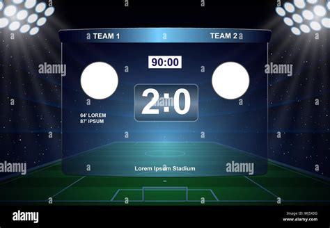 Football Scoreboard Broadcast Graphic Soccer Template Stock Vector