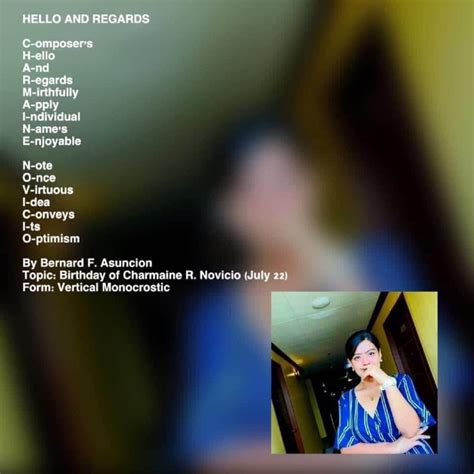 Hello And Regards Poem By Bernard F Asuncion Poem Hunter