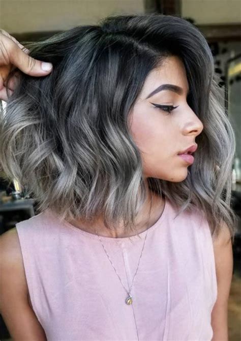 Autumn Fall Hair Colors Ideas And Trends Charcoal Grey Hair Short