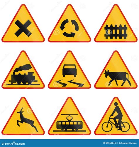 Crossing Signs In Poland Stock Illustration Illustration Of Composite