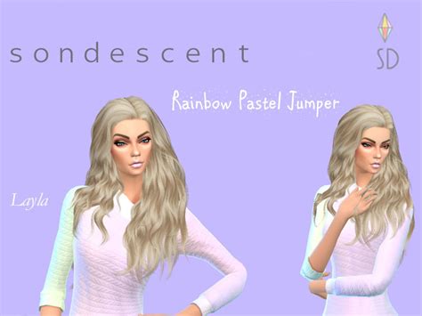 Rainbow Pastel Jumper Sondescent The Sims 4 Catalog
