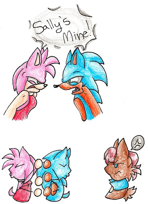 Sally Acorn And Amy Rose Fighting