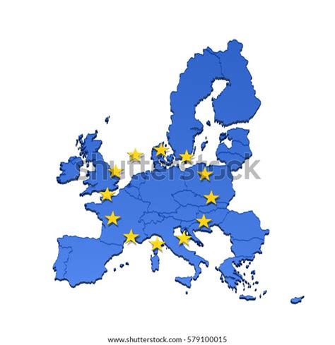 Europe Map 3d Political Eu Stock Illustration 579100015 Shutterstock