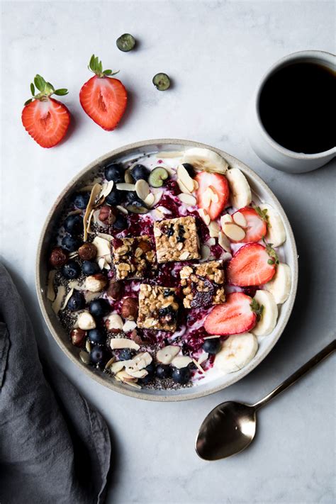 Flourishing Foodie Mixed Berry And Nut Yogurt Breakfast Bowl