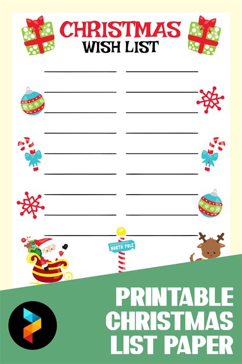 5 Best Free Printable Christmas List Paper - printablee.com