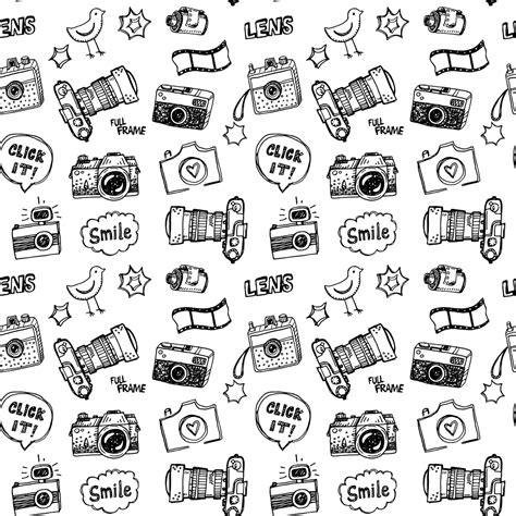 Retro Photo Doodles Set Pattern ~ Illustrations On Creative Market
