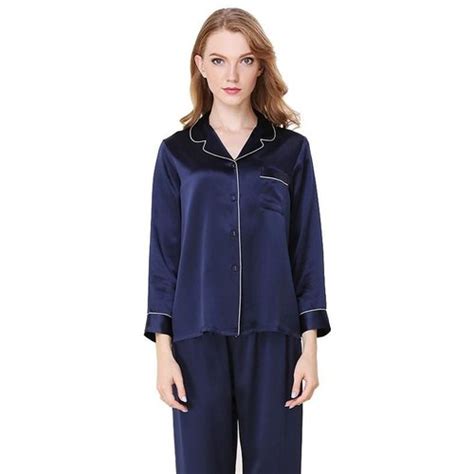Solid Pure Mulberry Silk Pajama Set For Women Blue At Rs 9500 Piece In