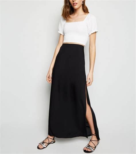 Black Side Split Maxi Skirt New Look Maxi Skirt Fashion Skirts