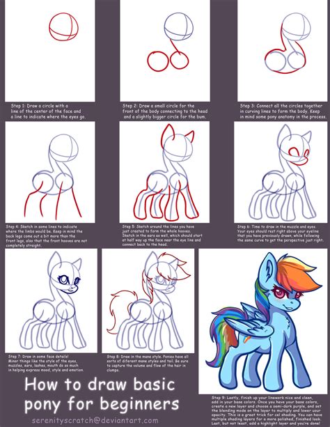 How To Draw A Easy Pony Drawing Printout How To Draw A Pony Step By