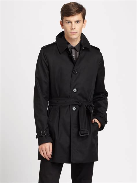 Men's black copenhagen woolen coat, black coat for men. Burberry Britton Single Breasted Trench Coat in Black for ...
