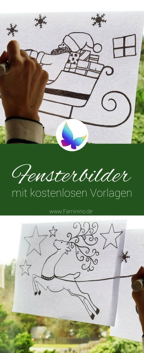 Mit kreidestifte fenster gestalten weihnachtliche vorlagen. Fensterbilder für Weihnachten (mit kostenlosen Vorlagen ...