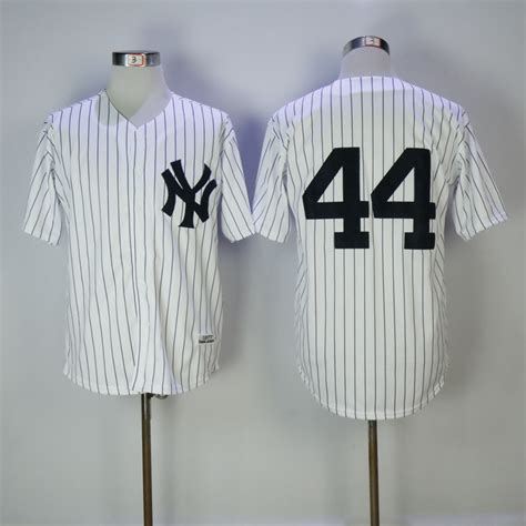 Mens New York Yankees 44 Reggie Jackson White 1977 Mitchell And Ness