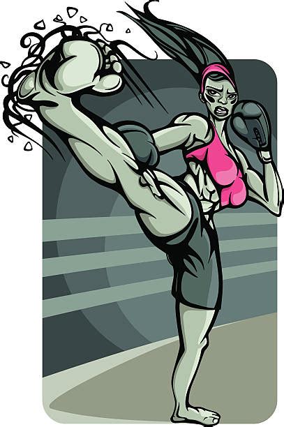 20 Girl Kickboxing Cartoons Stock Illustrations Royalty Free Vector