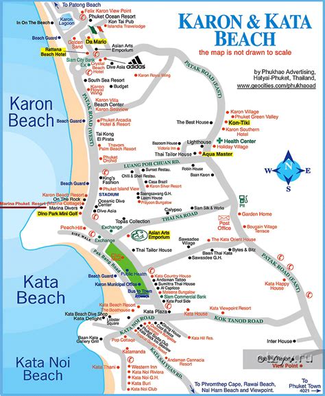Lonely planet's guide to thailand. Map of Karon and Kata beaches Phuket map