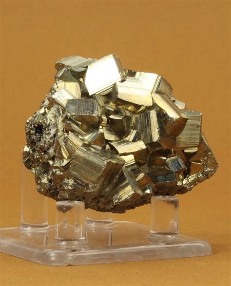 beautiful pyrite crystals with brillant yellow golden color and shine