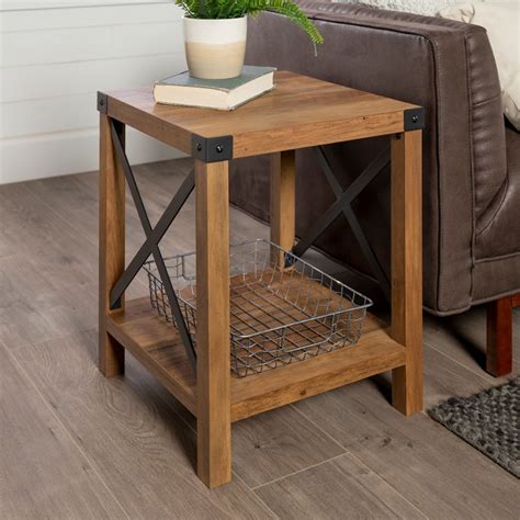 Rustic Wood Side Table Rustic Oak Rc Willey Furniture Store