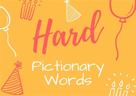 It can be difficult to arbitrarily come up with good words to use in your game, so this pictionary word for example if you're playing pictionary with kids, pick easy words, but if you're playing with teenagers or adults, pick the harder. 150 Fun Pictionary Words | HobbyLark
