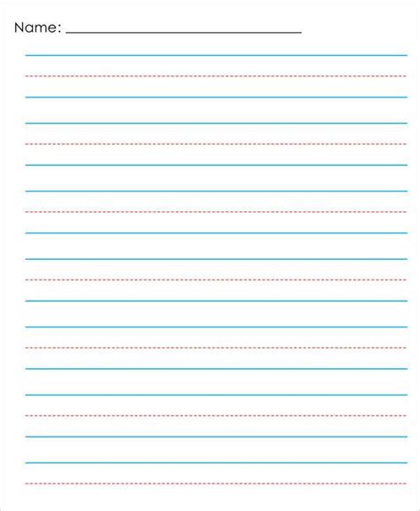14 Lined Paper Templates In Pdf Kindergarten Writing Paper Writing