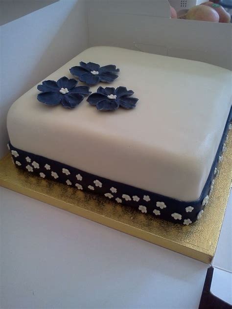 Single Tier Wedding Cake — Square Wedding Cakes Square Birthday Cake