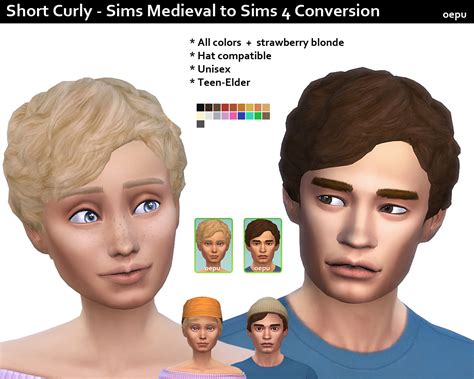 Mod The Sims Sims Medieval To Sims 4 Conversion Short Curly