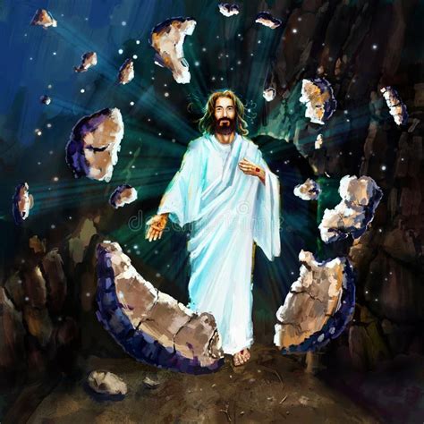 Die Auferstehung Digitaler Malerei Jesuss Die Auferstehung Von Jesus Illustration Stock
