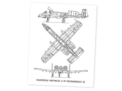 A 10 Thunderbolt Ii Blueprint Aviation Art Simply Cut Art