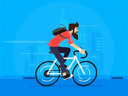 Cyclist Hipster Cycling Bike Animation Bicycle Dribbble