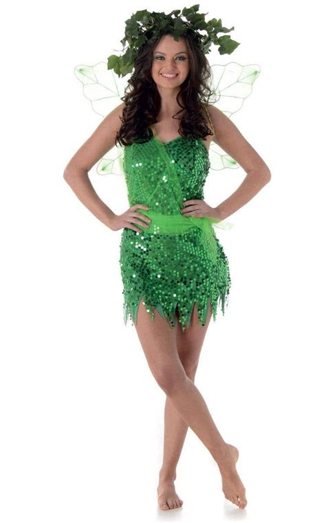 Sexy Green Fairy Costume Womens Tinkerbell Fancy Dress Costume