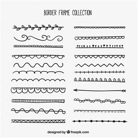 Margenes para decorar hojas blancas a mano decoración de uñas decorados de uñas | diseños de. Colección de bordes decorativos dibujados a mano | Vector ...