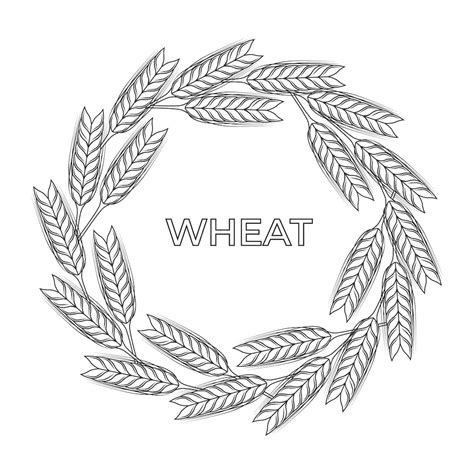 Premium Vector Wheat Wreath Logo And Icon With Grain Spikes Black And