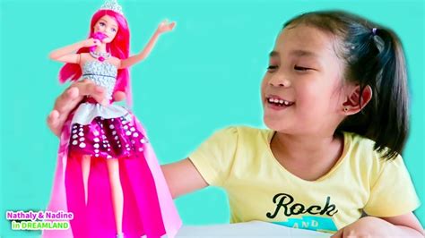 Nathaly and Her Barbie Princess Popstar Doll - YouTube