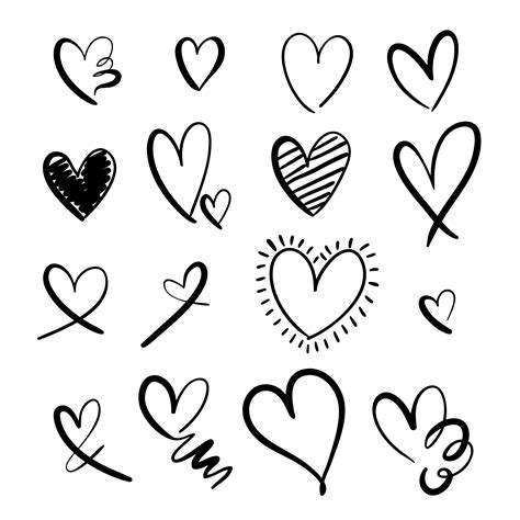 Download Hand drawing hearts set collection 602615 Vector Art at ...