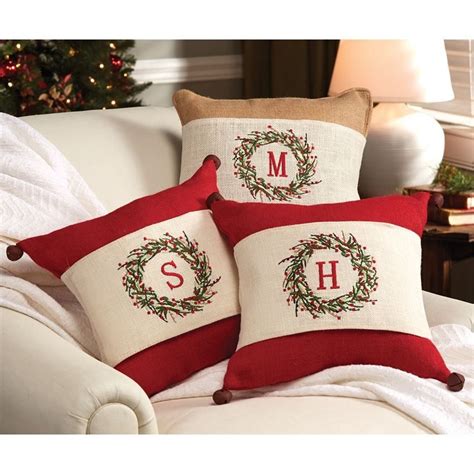 Initial Holiday Pillow Wrap Holiday Pillows Christmas Cushions