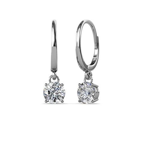 Lab Grown Diamond Ctw Four Prong Womens Solitaire Drop And Dangle