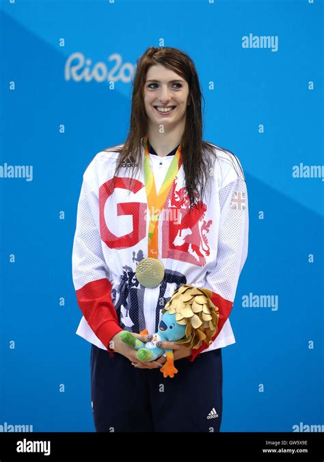 Great Britains Bethany Firth Celebrates Her Gold Medal Following The Womens 200m Freestyle