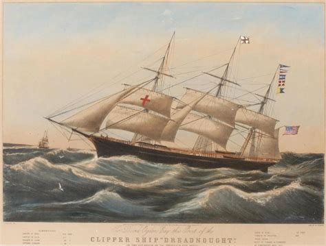 Nathaniel Currier Clipper Ship Dreadnought Off Sandy Hook 1854