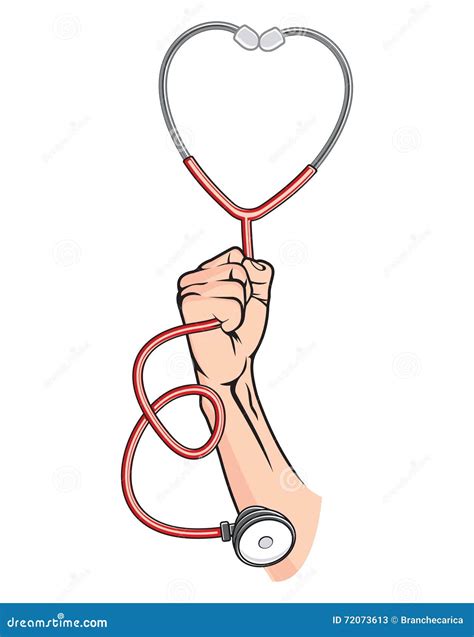 Doctor Holding Stethoscope Stock Illustration Illustration Of White