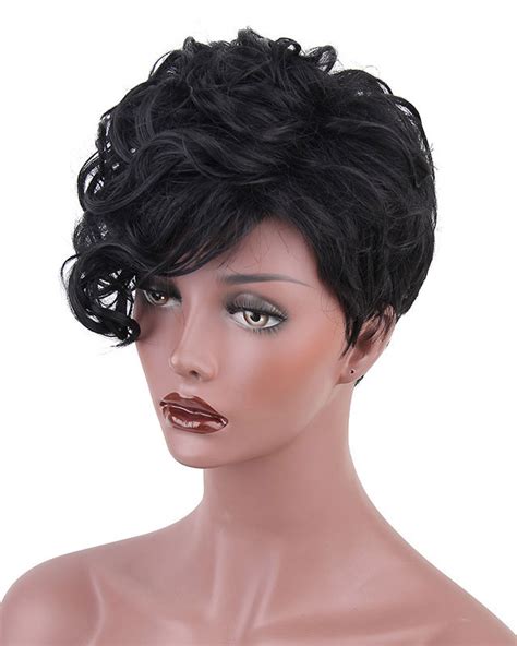 On synthetic hair, cool water won't disrupt any of the coatings on the hair or alter the curl pattern like hot water can. High Temperature Fiber Short Curly Synthetic Hair Wigs for ...