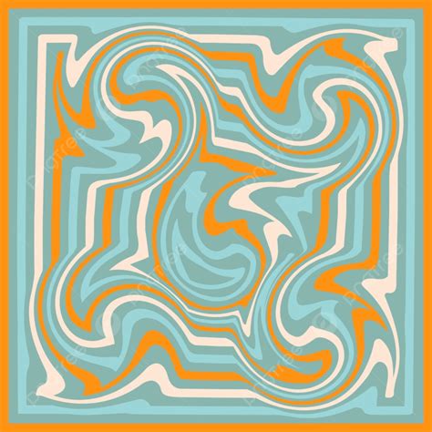 1970 Wavy Swirl Seamless Pattern In Orange And Pink Colors Funky
