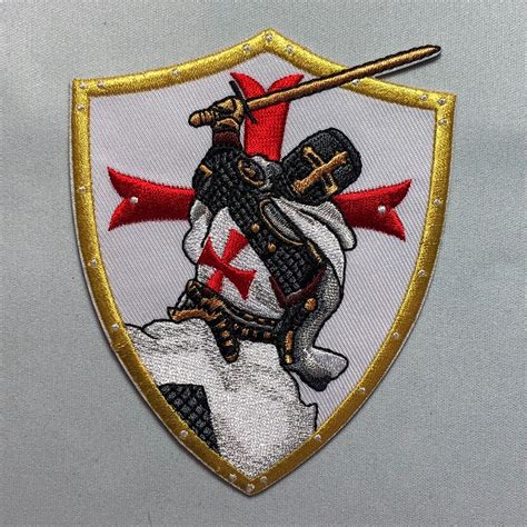 Knight Swinging Sword Tactical Patch Morale Crusader Templar Etsy