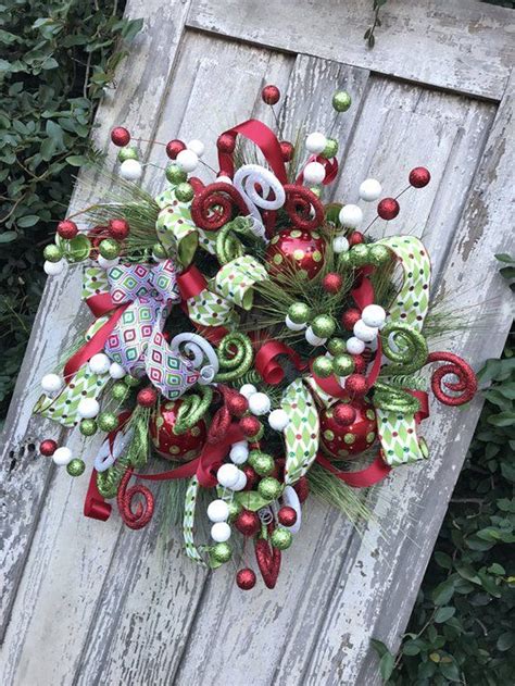 Whimsical Christmas Wreath Traditional Christmas Wreath Etsy