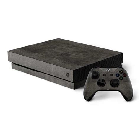 Dark Iron Grey Concrete Xbox One X Bundle Skin Xbox One X Xbox One Iron Gray