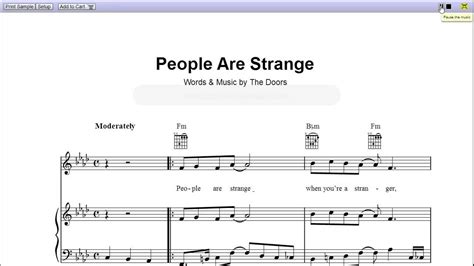 People Are Strange By The Doors Piano Sheet Musicteaser Youtube